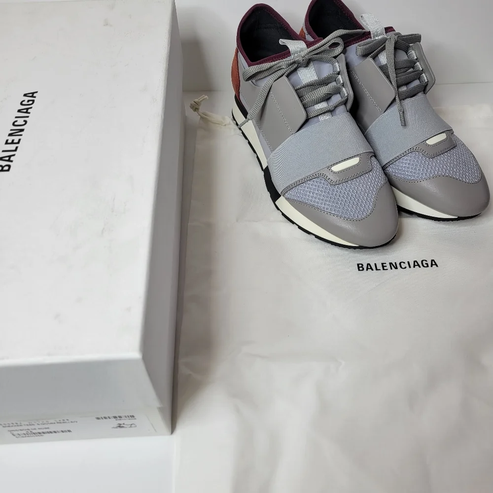 Balenciaga Grey/Burgundy Tess S Gomma Sneaker NIB size 8 / 38 - Picture 5 of 7